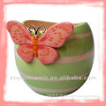 ceramic flower pot garden pot with butterfly design garden planter